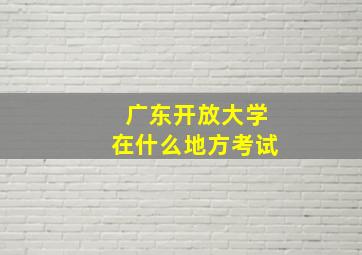 广东开放大学在什么地方考试