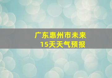 广东惠州市未来15天天气预报