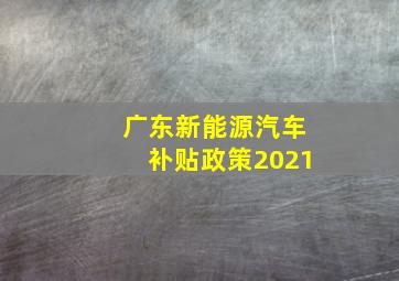 广东新能源汽车补贴政策2021