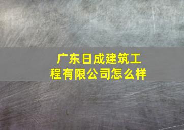 广东日成建筑工程有限公司怎么样