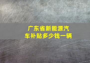 广东省新能源汽车补贴多少钱一辆