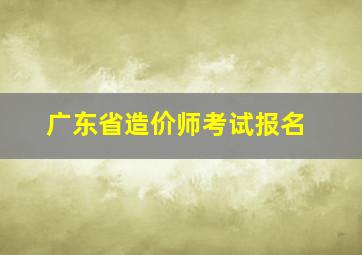 广东省造价师考试报名