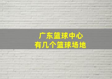 广东篮球中心有几个篮球场地