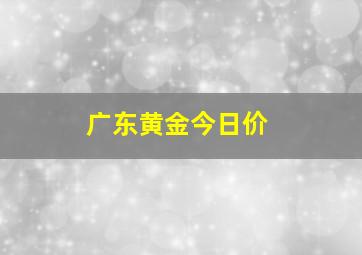 广东黄金今日价