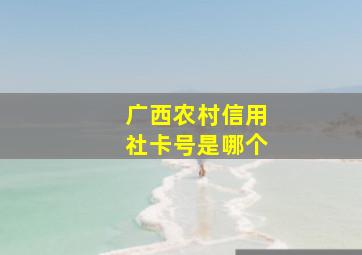 广西农村信用社卡号是哪个