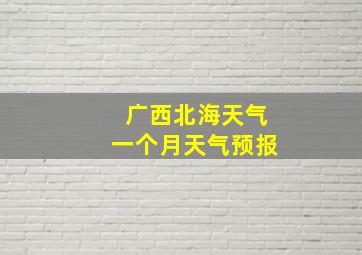 广西北海天气一个月天气预报