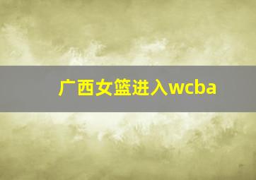 广西女篮进入wcba