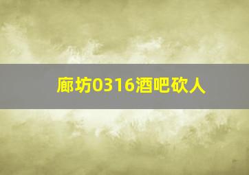 廊坊0316酒吧砍人