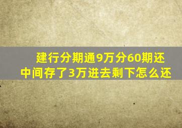 建行分期通9万分60期还中间存了3万进去剩下怎么还