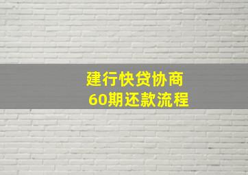 建行快贷协商60期还款流程