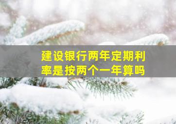 建设银行两年定期利率是按两个一年算吗