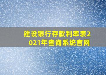 建设银行存款利率表2021年查询系统官网