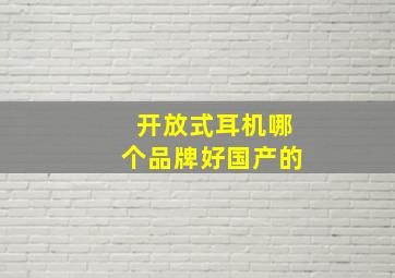 开放式耳机哪个品牌好国产的