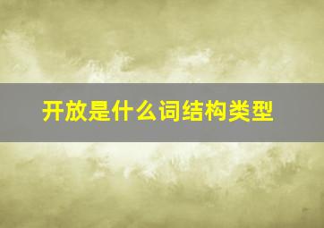 开放是什么词结构类型