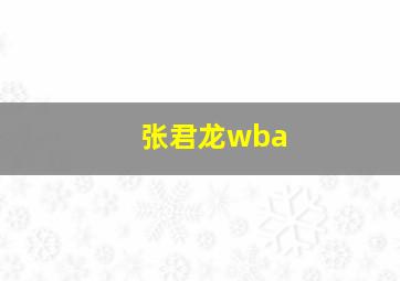 张君龙wba