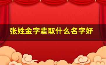 张姓金字辈取什么名字好