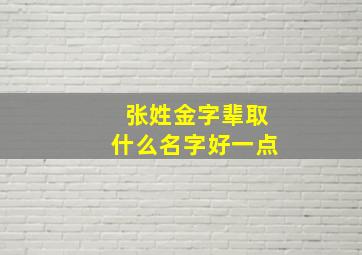 张姓金字辈取什么名字好一点