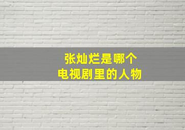 张灿烂是哪个电视剧里的人物