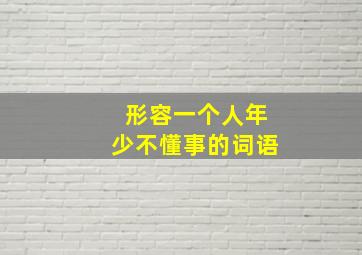 形容一个人年少不懂事的词语