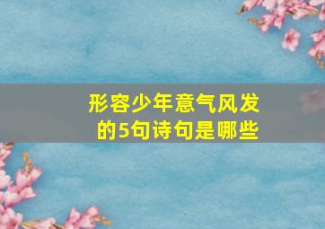 形容少年意气风发的5句诗句是哪些