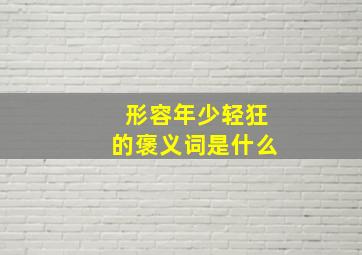 形容年少轻狂的褒义词是什么