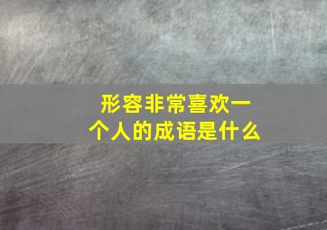 形容非常喜欢一个人的成语是什么