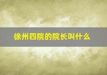 徐州四院的院长叫什么