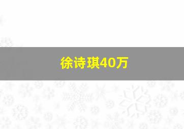 徐诗琪40万