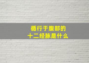 循行于腹部的十二经脉是什么