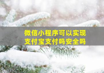 微信小程序可以实现支付宝支付吗安全吗