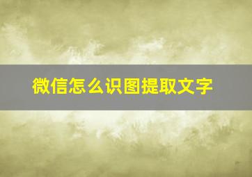 微信怎么识图提取文字