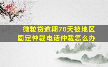 微粒贷逾期70天被地区固定仲裁电话仲裁怎么办