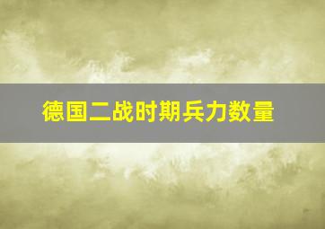 德国二战时期兵力数量