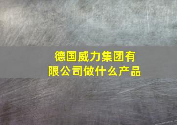 德国威力集团有限公司做什么产品