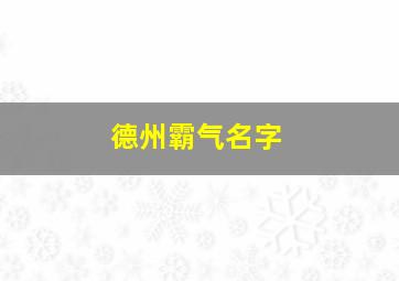 德州霸气名字