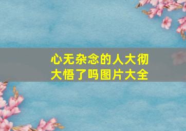 心无杂念的人大彻大悟了吗图片大全