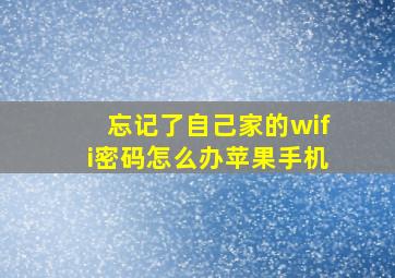 忘记了自己家的wifi密码怎么办苹果手机