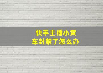 快手主播小黄车封禁了怎么办