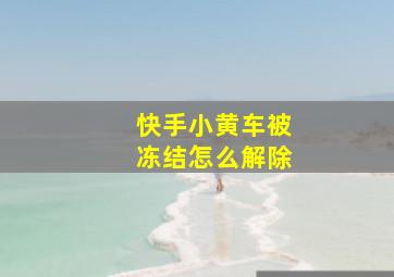 快手小黄车被冻结怎么解除