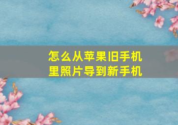 怎么从苹果旧手机里照片导到新手机