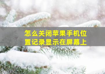 怎么关闭苹果手机位置记录显示在屏幕上