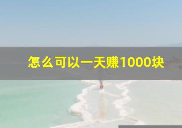 怎么可以一天赚1000块