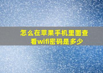 怎么在苹果手机里面查看wifi密码是多少