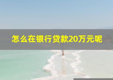 怎么在银行贷款20万元呢