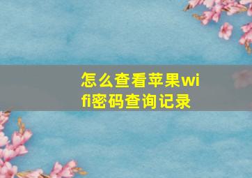 怎么查看苹果wifi密码查询记录