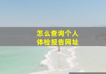 怎么查询个人体检报告网址