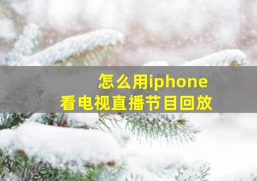 怎么用iphone看电视直播节目回放