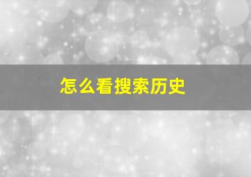 怎么看搜索历史