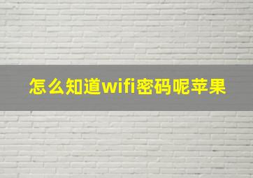 怎么知道wifi密码呢苹果