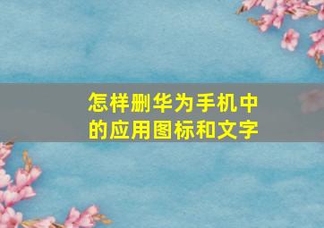 怎样删华为手机中的应用图标和文字